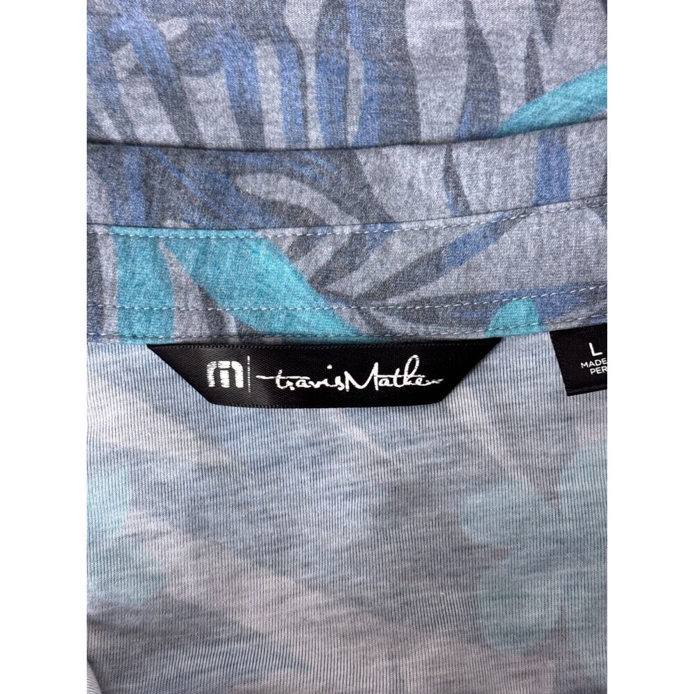 Travis Mathew Polo Shirt Large Mens Break The Bank Floral Short Sleeve - Picture 7 of 8